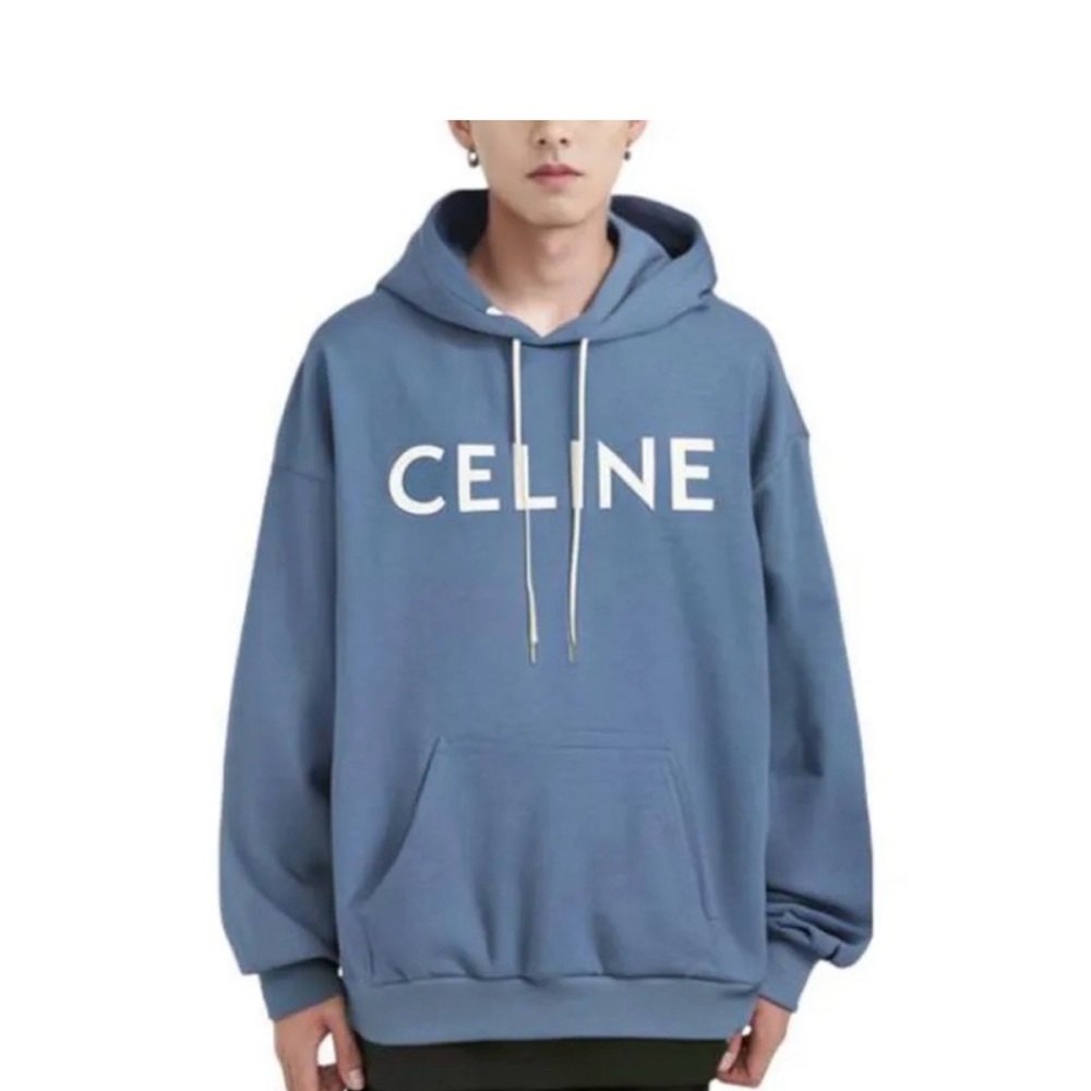 Celine Blue Logo Pullover Hoodie